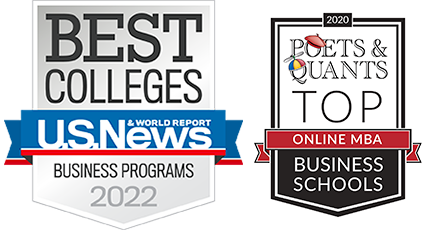 Best Colleges in Business Programs for the year 2022 and Poets & Quants and Princeton Review for the year 2020 badges