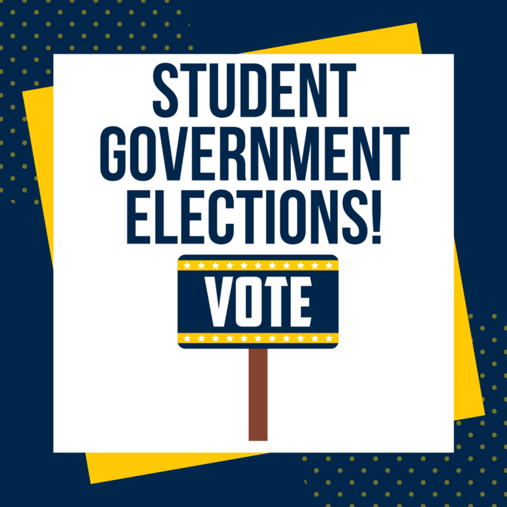 Student Government Elections. Vote. graphic.