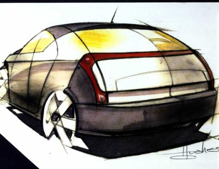 Low Mass Vehicle Design Sketch by A. Hugues