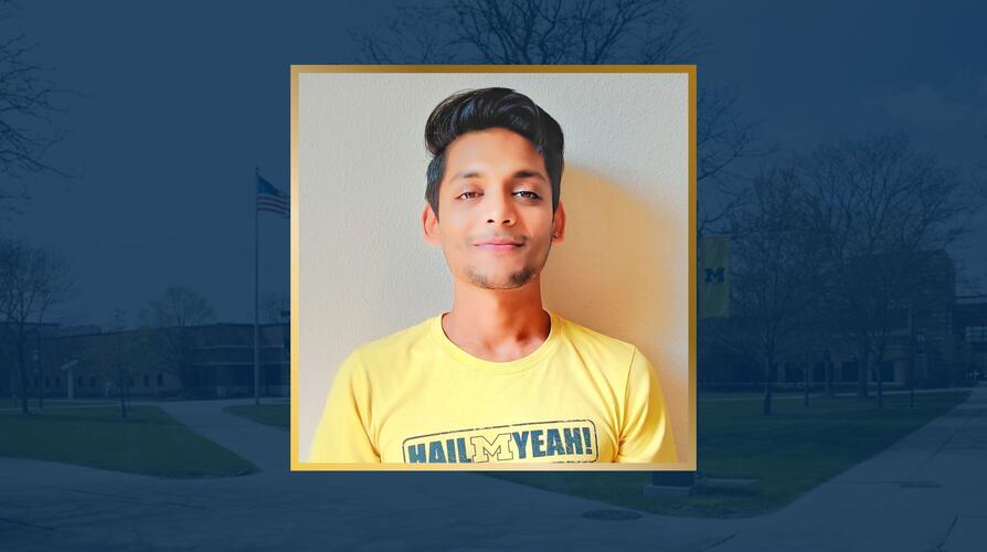 University of Michigan-Dearborn international transfer student Parth Amin