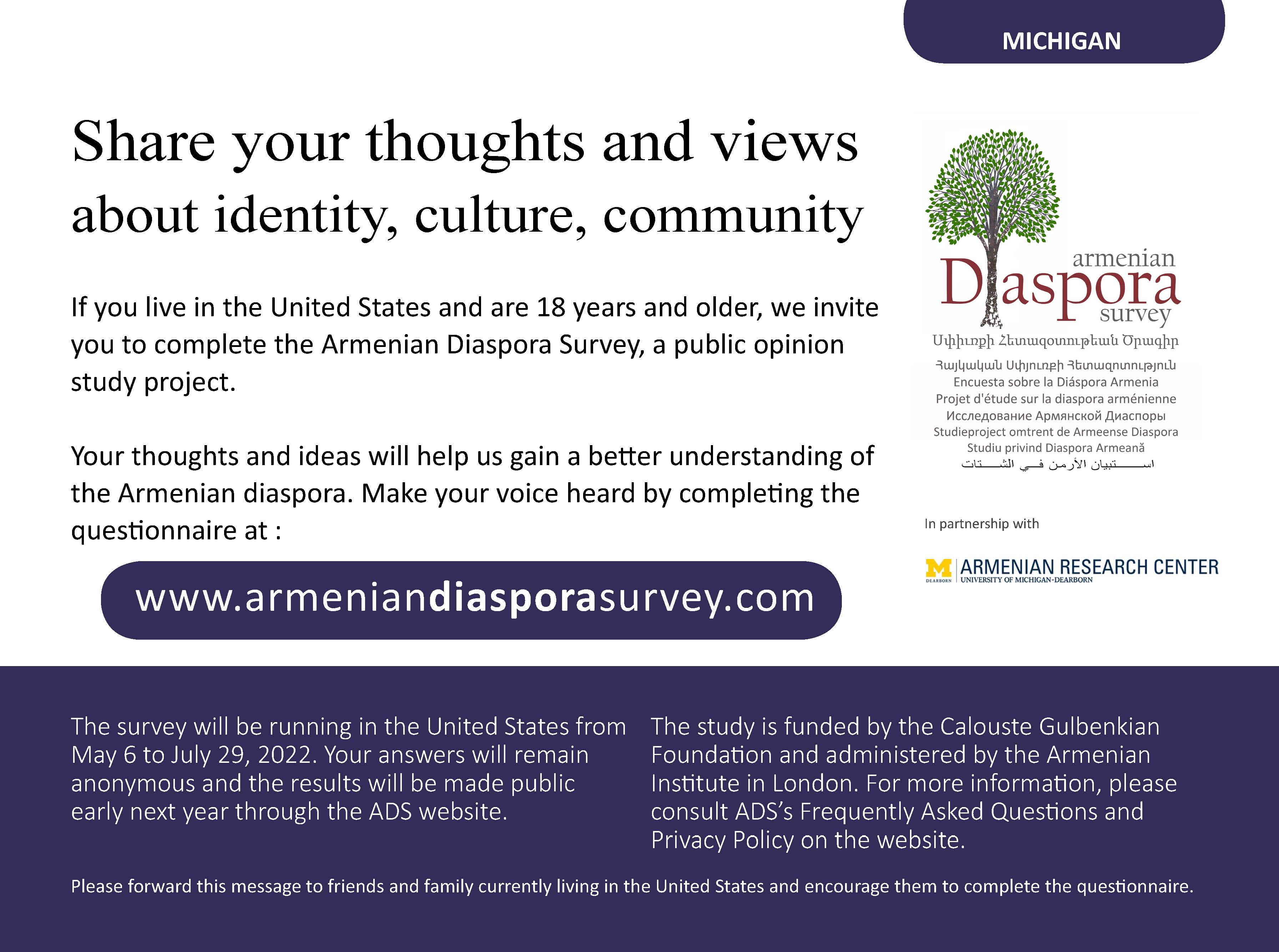 Armenian Diaspora Survey Michigan