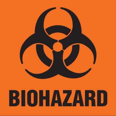 Biohazard fluorescent orange-red