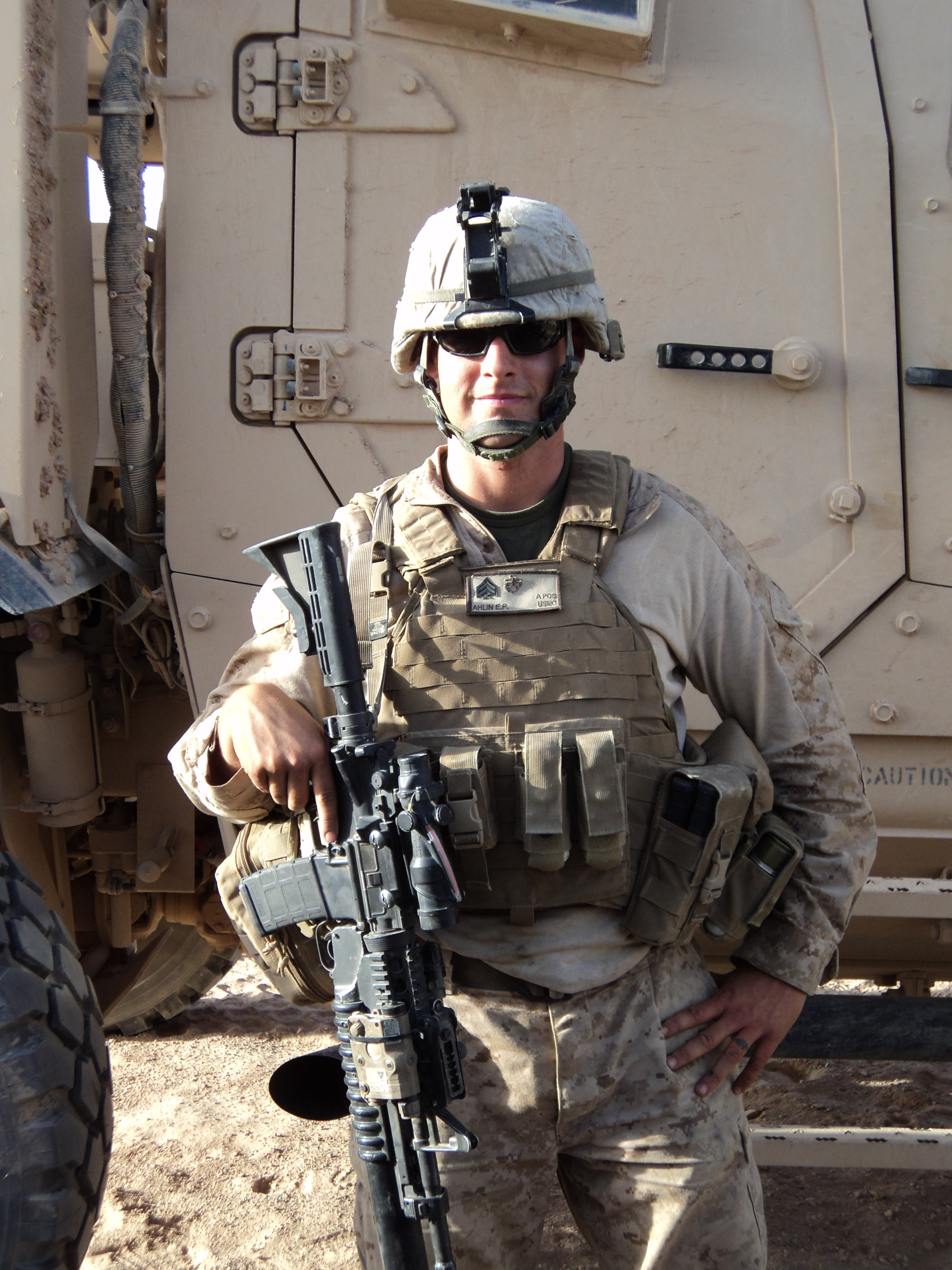 Marine Corps veteran Evan Ahlin circa 2009