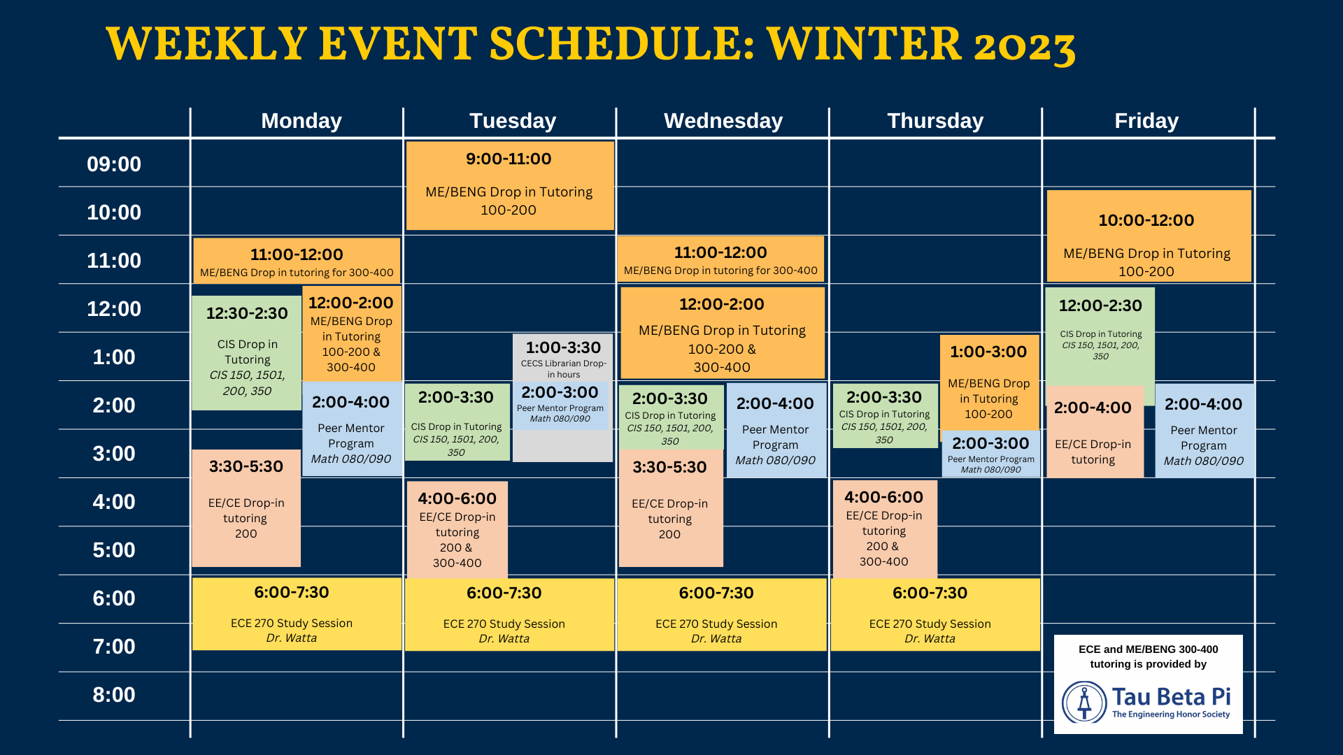 ELC Winter 2023 Schedule 