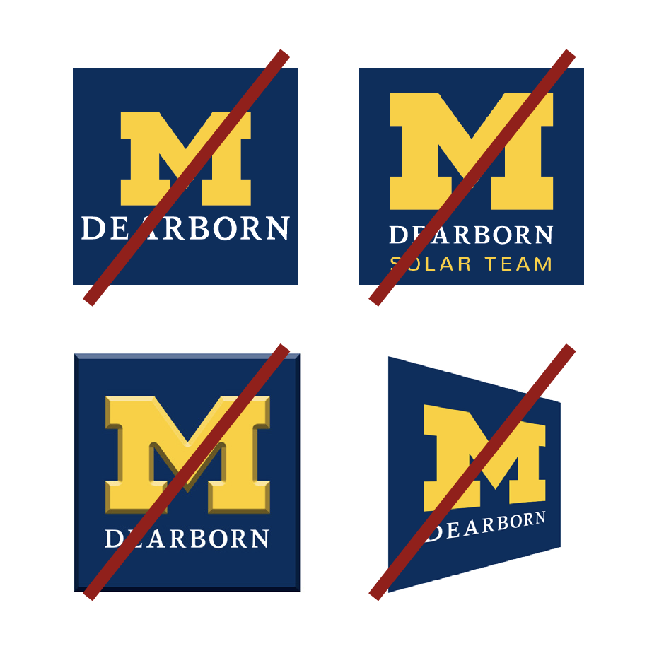 incorrect formatting of UM-Dearborn logos
