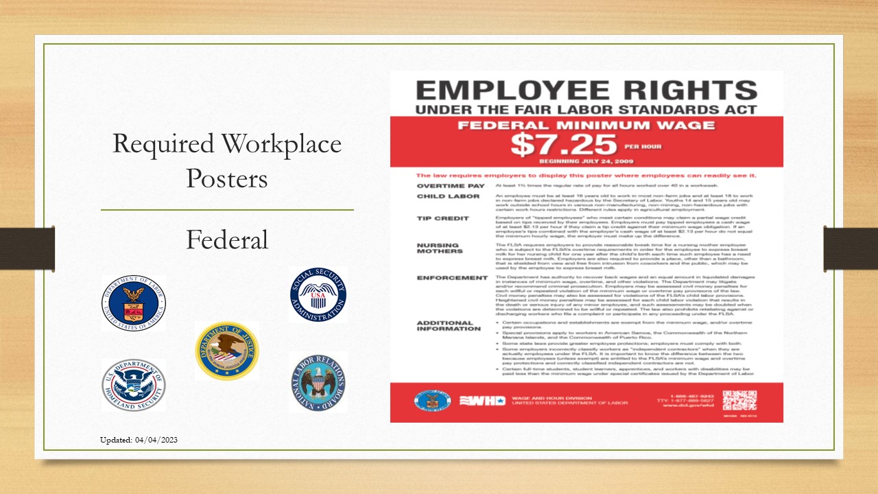 Federal Minimum Wage poster