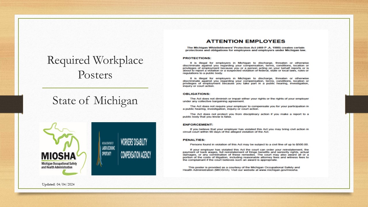 Michigan Workers Disability Compensation poster