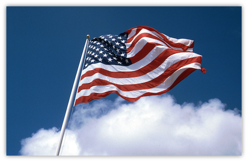 US Flag proudly flying