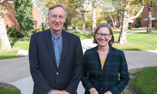 Stephen Forrest and Jennifer Haverkamp, co-chairs of the U-M President's Commissions on Carbon Neutrality. 