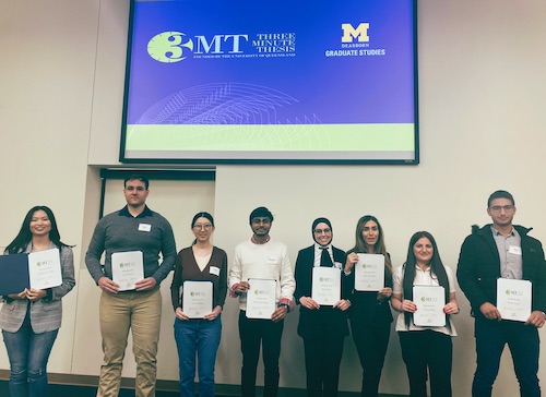  Three Minute Thesis Competition participants gave presentations in Kochoff Hall on March 9. 