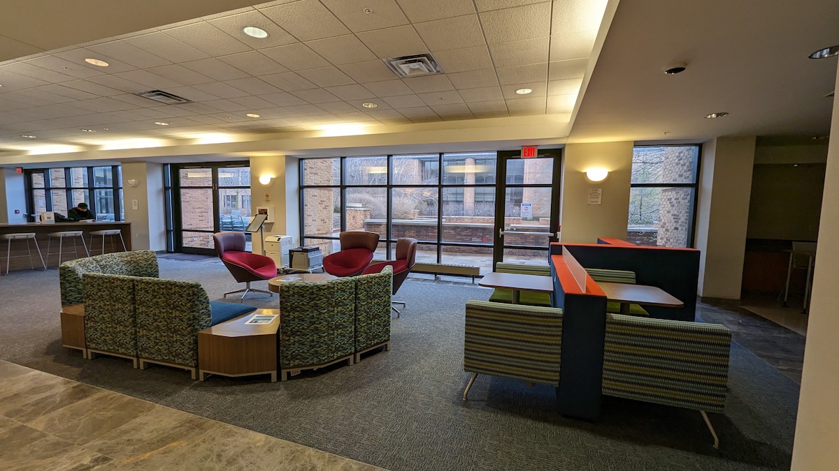  The lounge is Fairlane Center is typically a quiet place to study with many seating options. 