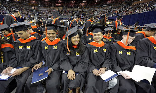Students sitting at UM-Dearbon Winter Commencement 2017 