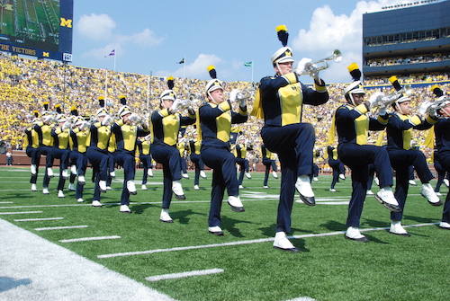 Michigan Marching Band on the field.