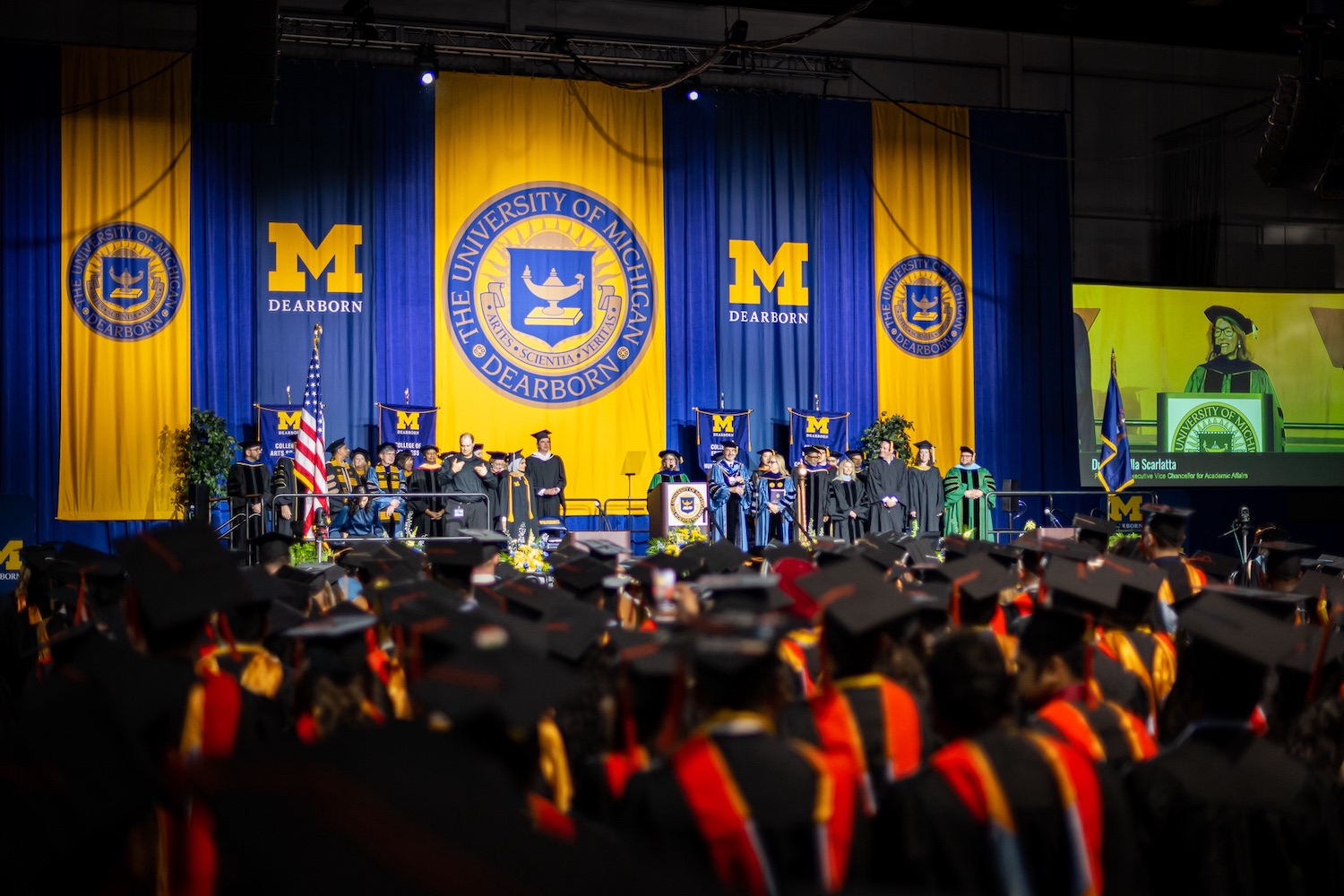Commencement stage at UM-Dearborn