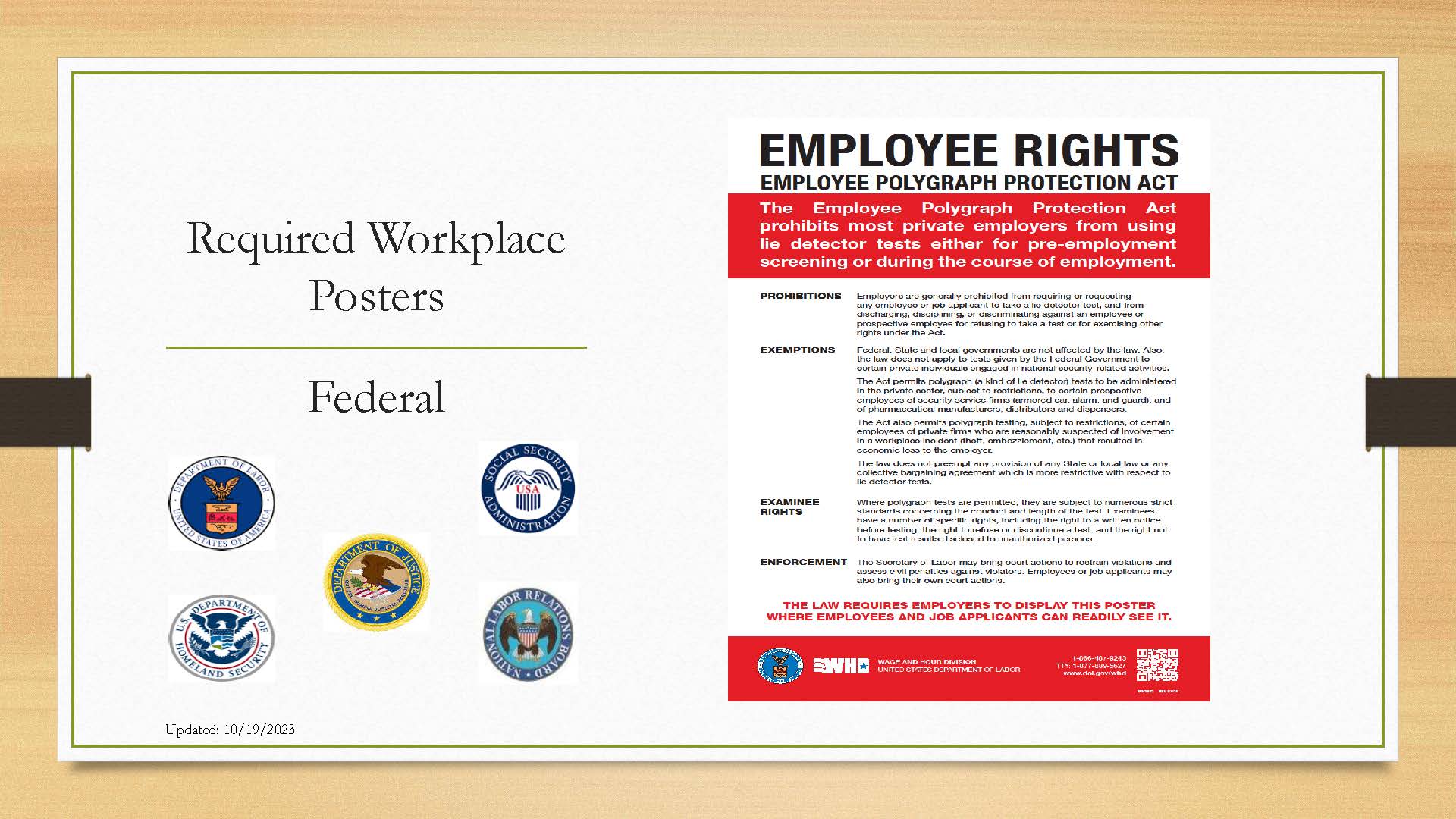 Federal Employee Polygraph Protection Act poster