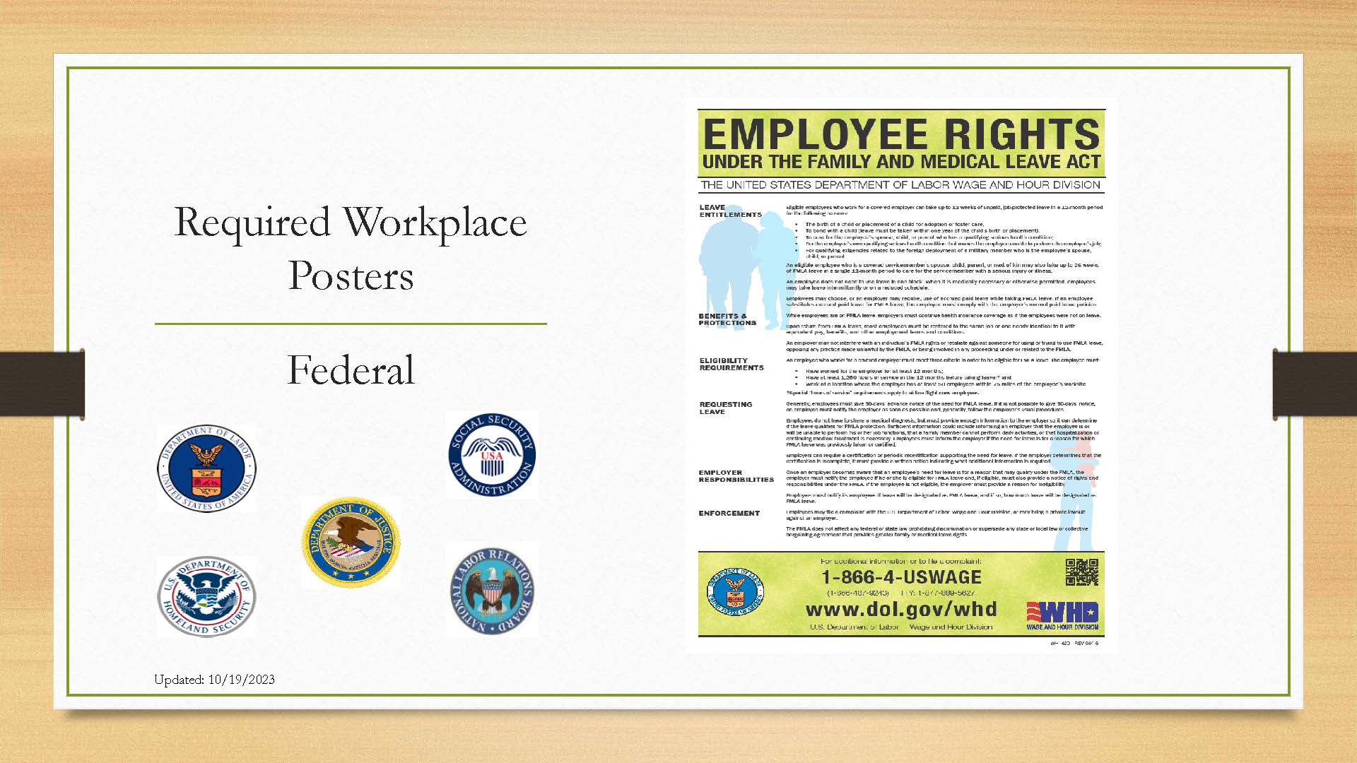 Federal Employee Family and Medical Leave Act poster