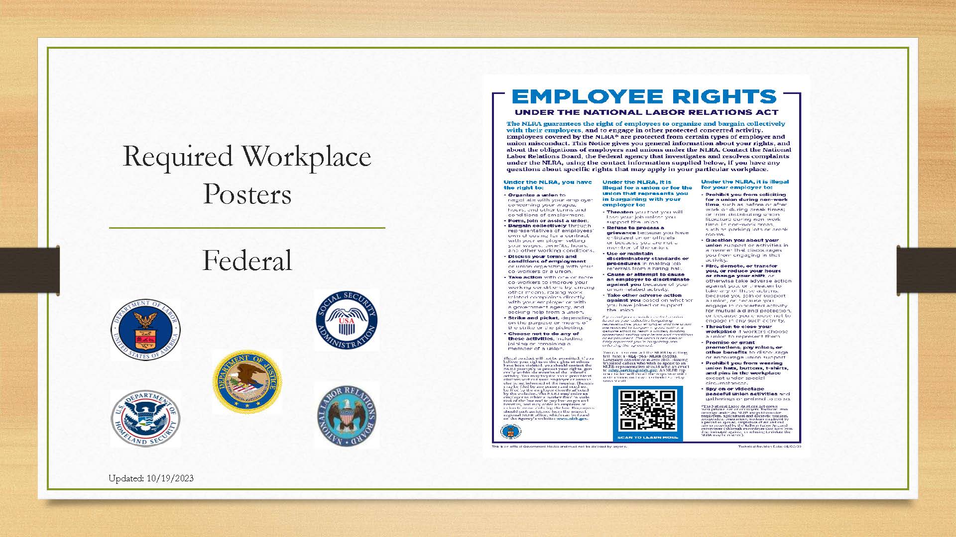 Federal Employee Rights Under the National Labor Relations Act poster