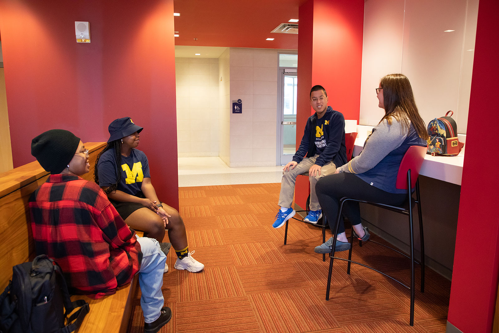 Students gather in commons area