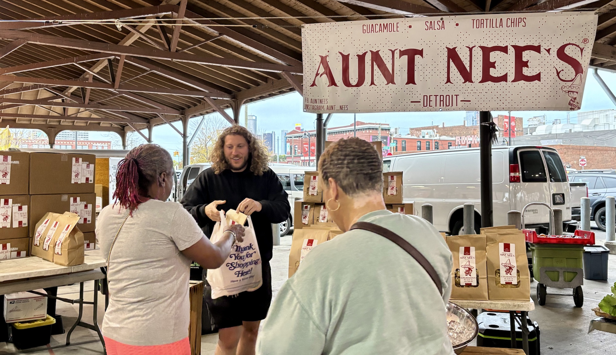 Carlos Parisi sells salsa at Eastern Market