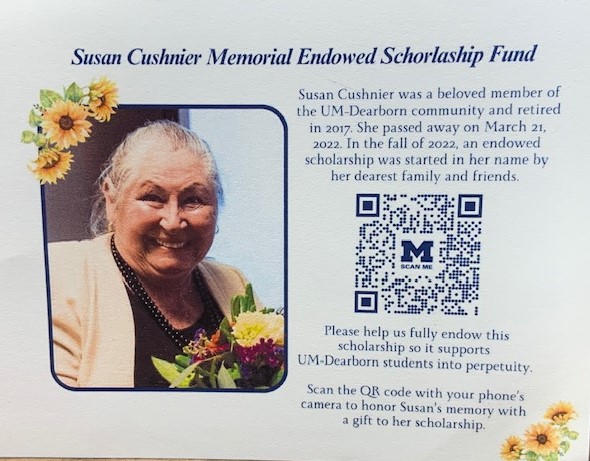 How to Donate to Susan Cushnier Memorial Endowed Scholarship Fund