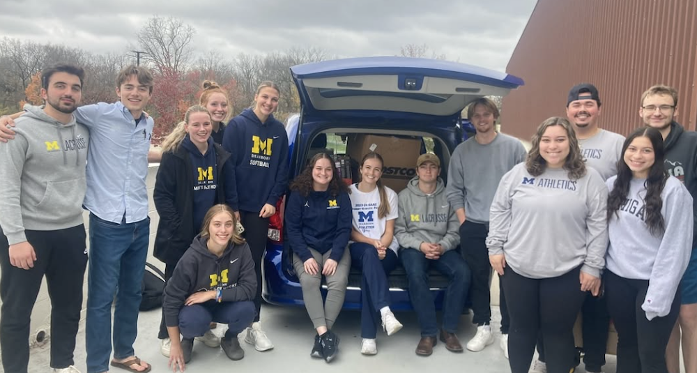 Student-athletes collected two vans' worth of toys for C.S. Mott Children's Hospital in 2024. Photo courtesy UM-Dearborn Athletics