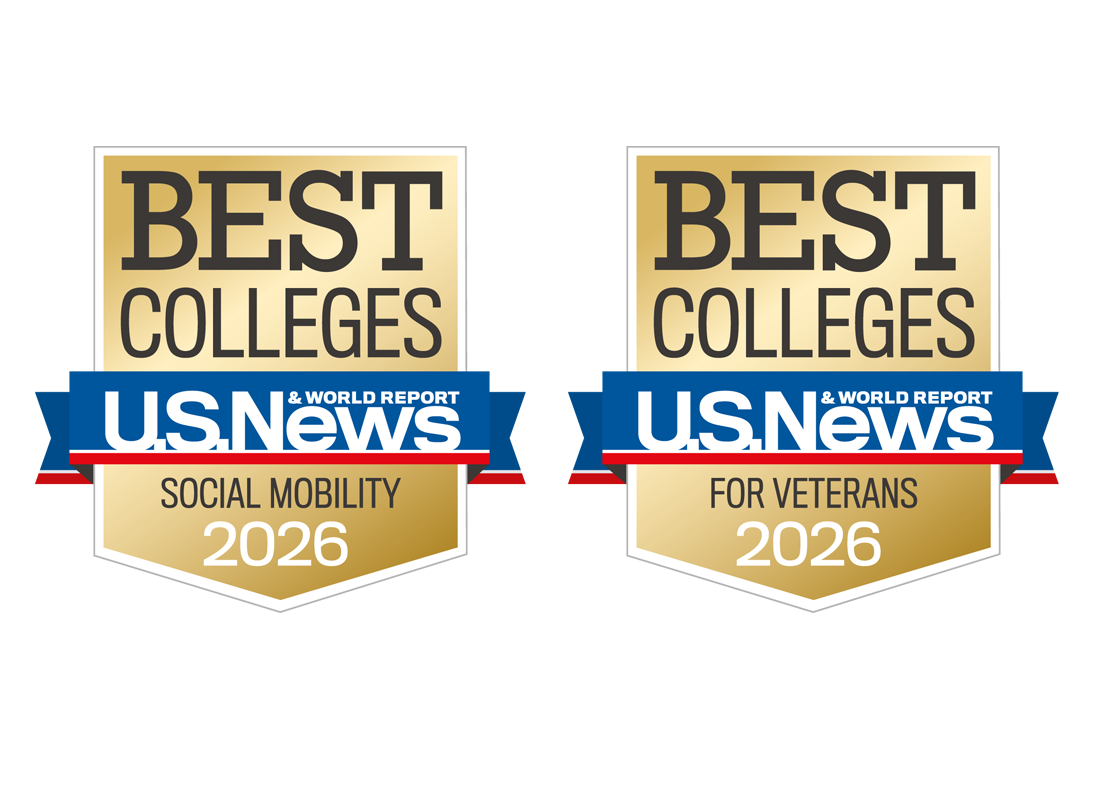 2026 US News Best Colleges Social Mobility and For Veterans badge