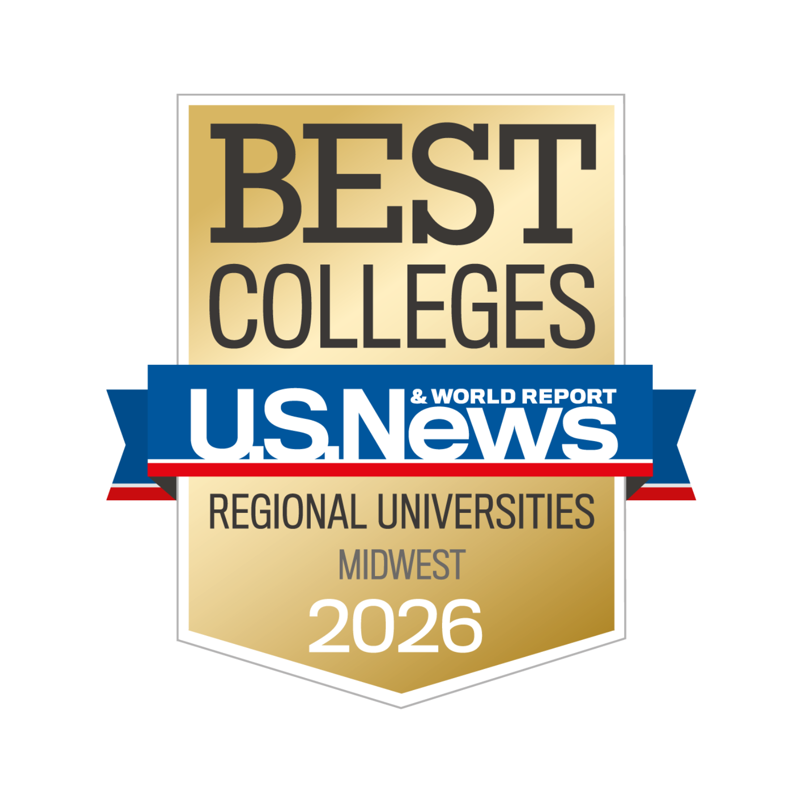U.S. News & World Report Best Colleges 2026 badge for Regional Universities Midwest.