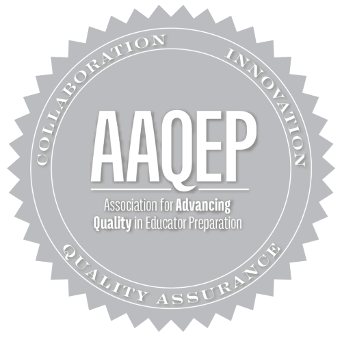 AAQEP Seal with gray background and white text