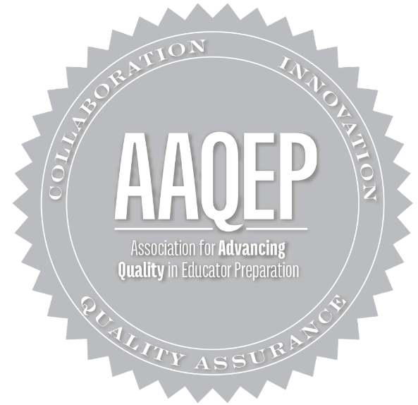 AAQEP Seal with gray background and white text