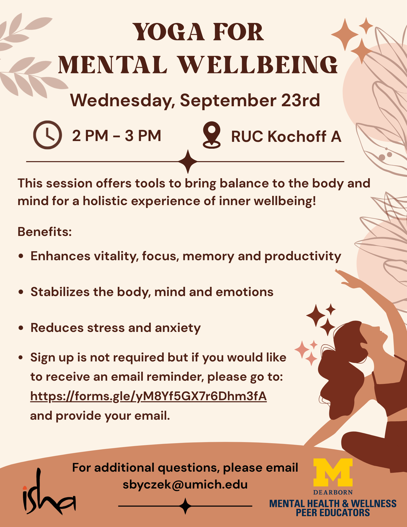 Yoga for Mental Wellbeing Flyer