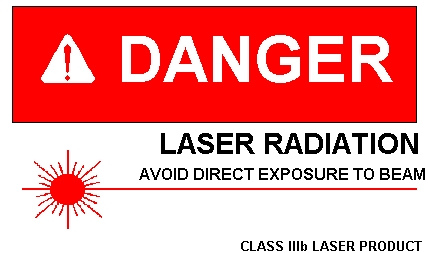Danger. Laser Radiation. Avoid direct exposure to beam. warning sign