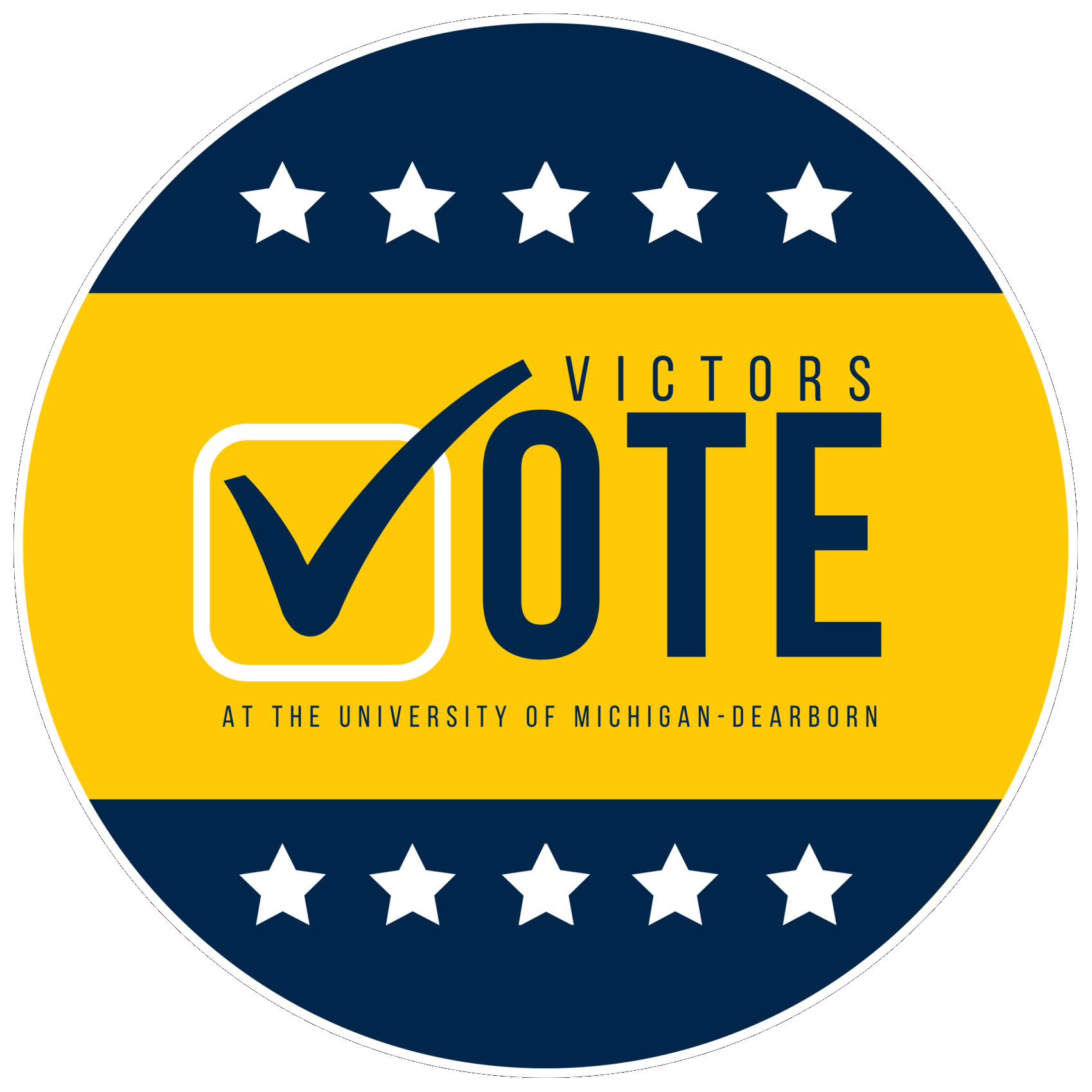 Graphic of Victors Vote at the University of Michigan-Dearborn logo