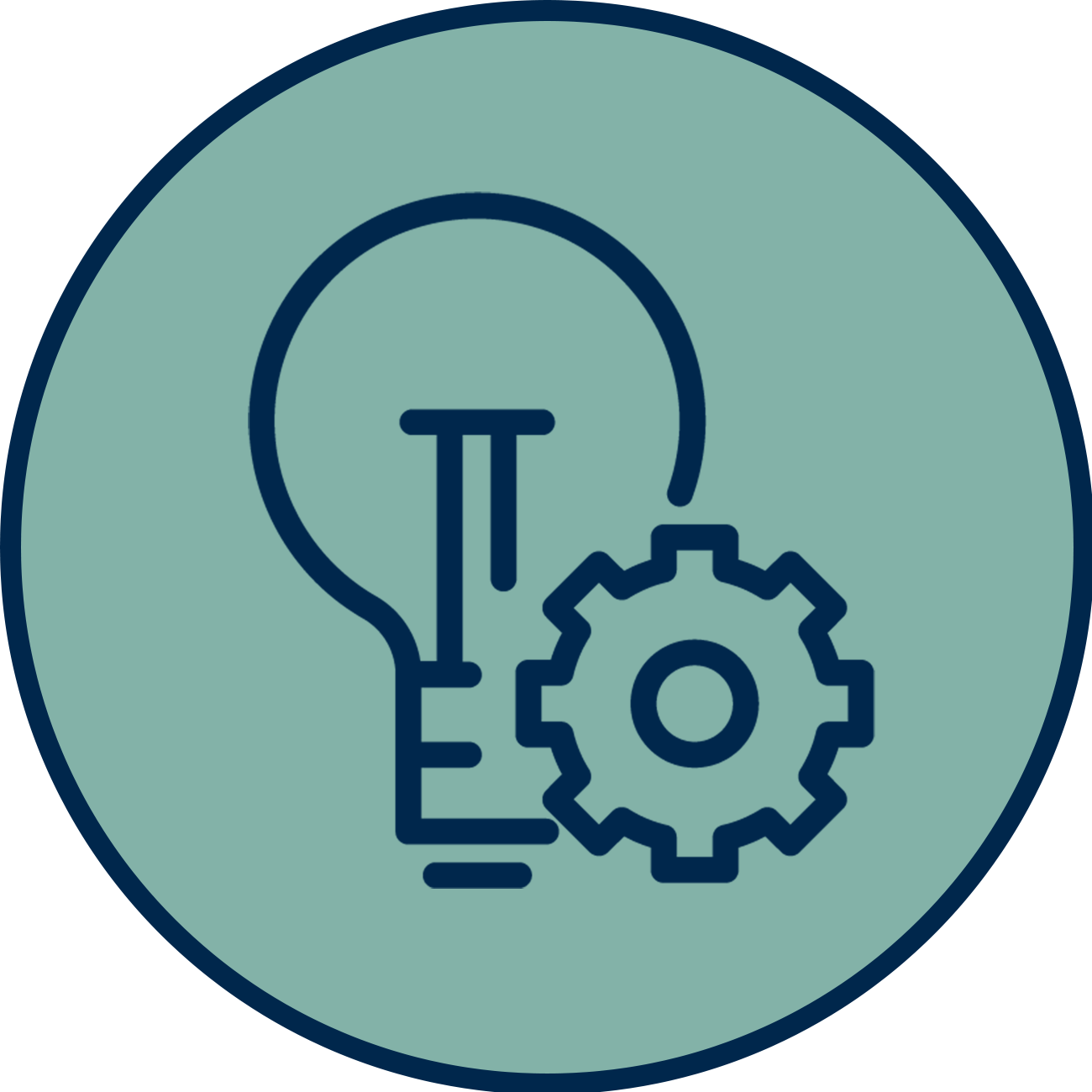 Icon of a gear and a light bulb. Industry Innovation by Philipp Petzka from the Noun Project