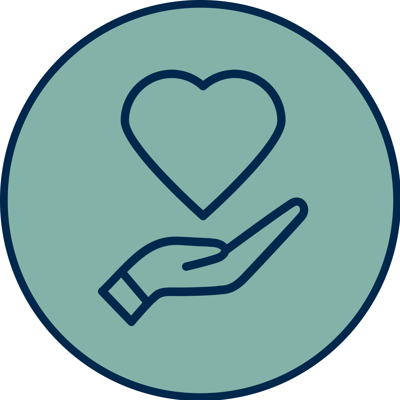 Icon of hand and heart. philanthropy by Justin Blake from the Noun Project