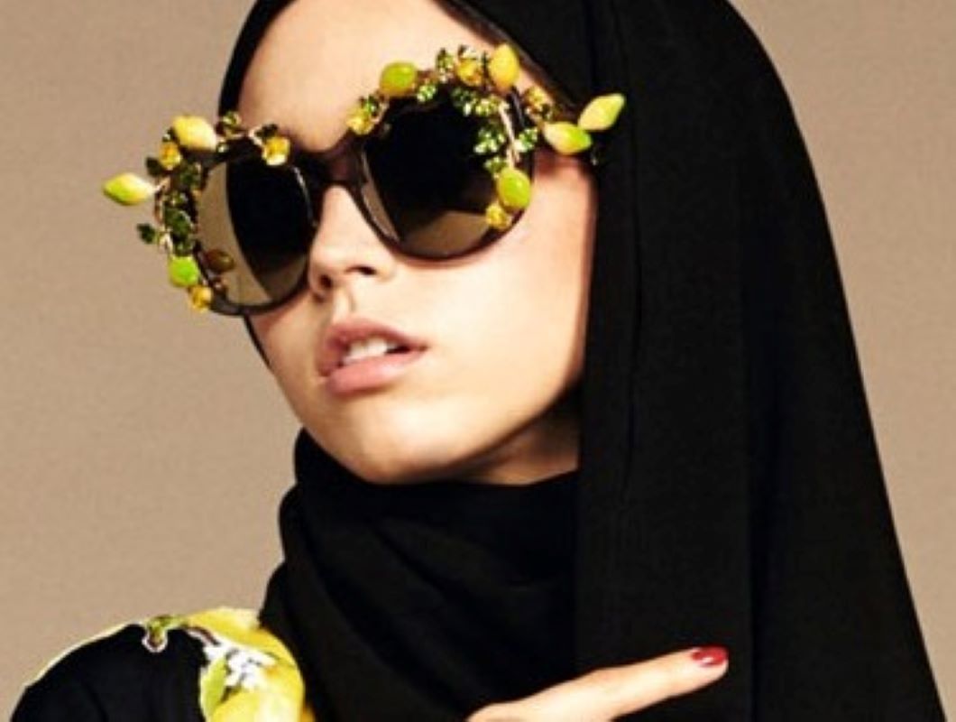 Woman with ornate sunglasses.