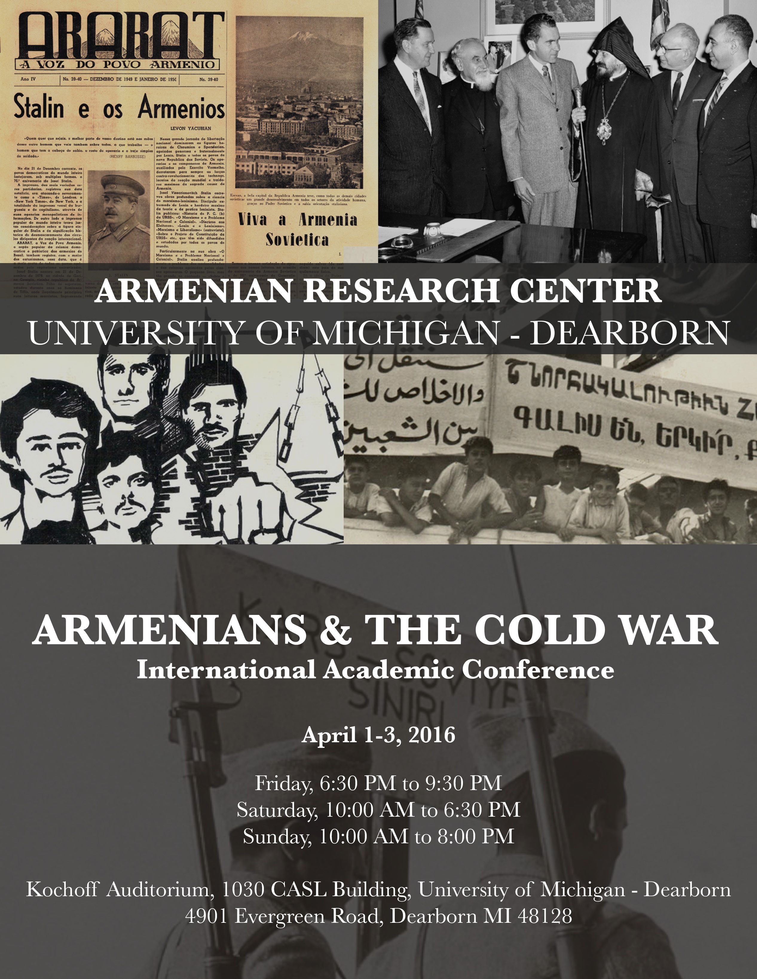 Book cover: Armenians & The Cold War, International Arademic Conference, April 1-3, 2016. Armenian Research Center, University of Michigan-Dearborn
