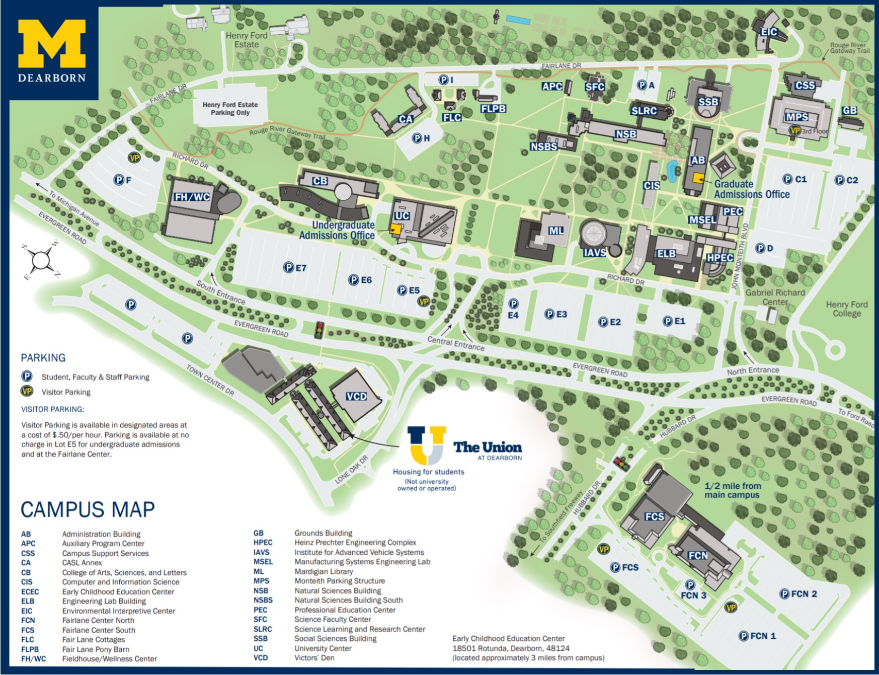 Um Campus Map Campus Map