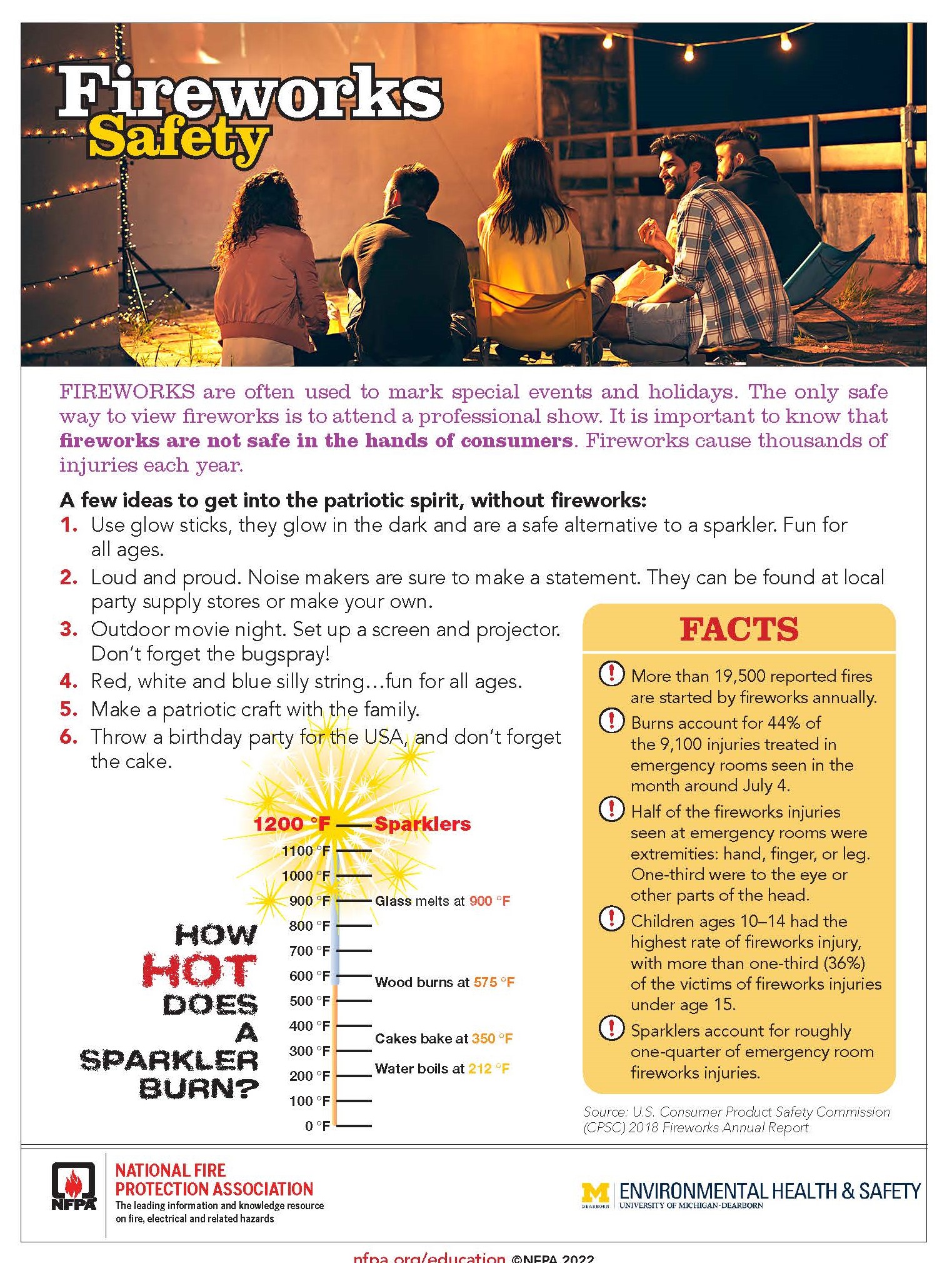 Fireworks safety flyer.