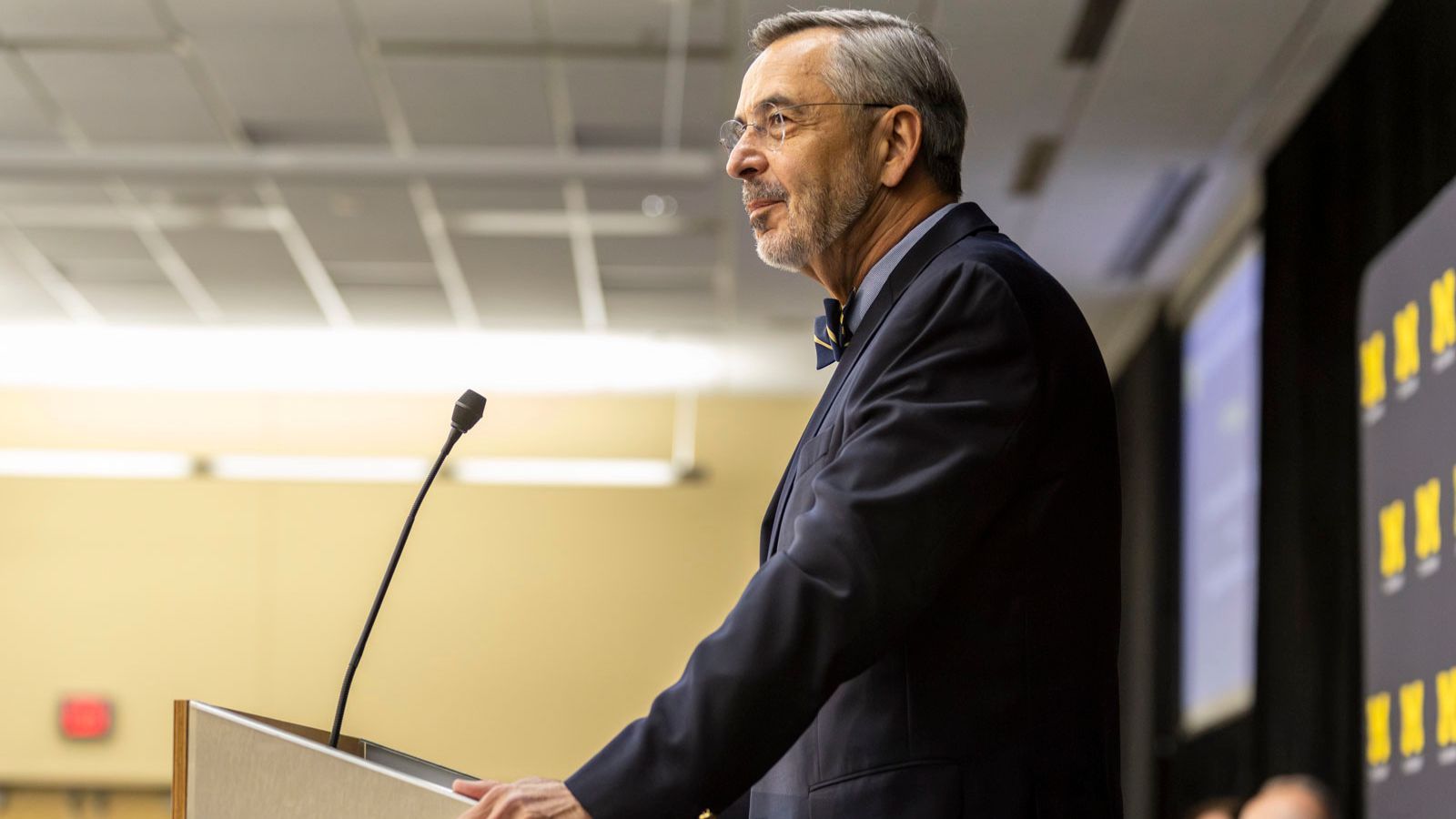 Chancellor Domenico Grasso addresses the crowd at the award ceremony