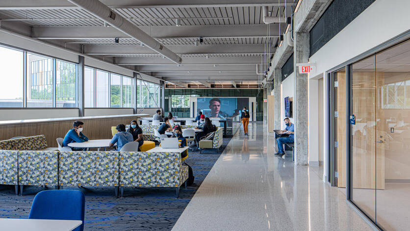 Another student gathering space in the new ELB. Credit: Jason Robinson Photography
