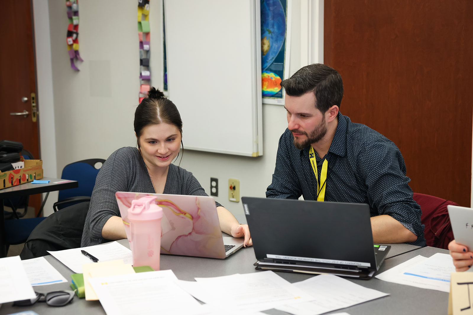 Students working together on their computers.