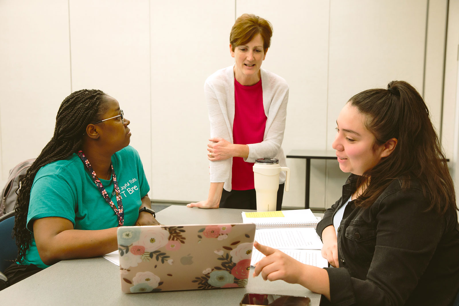 Lecturer working with graduate students