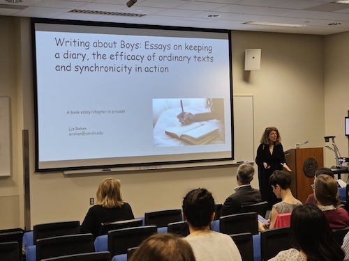Liz Rohan presenting research