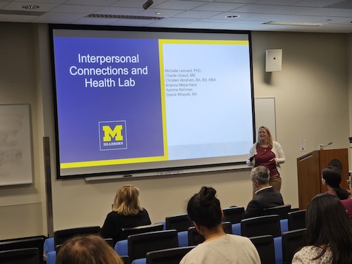 Michelle Leonard presenting research