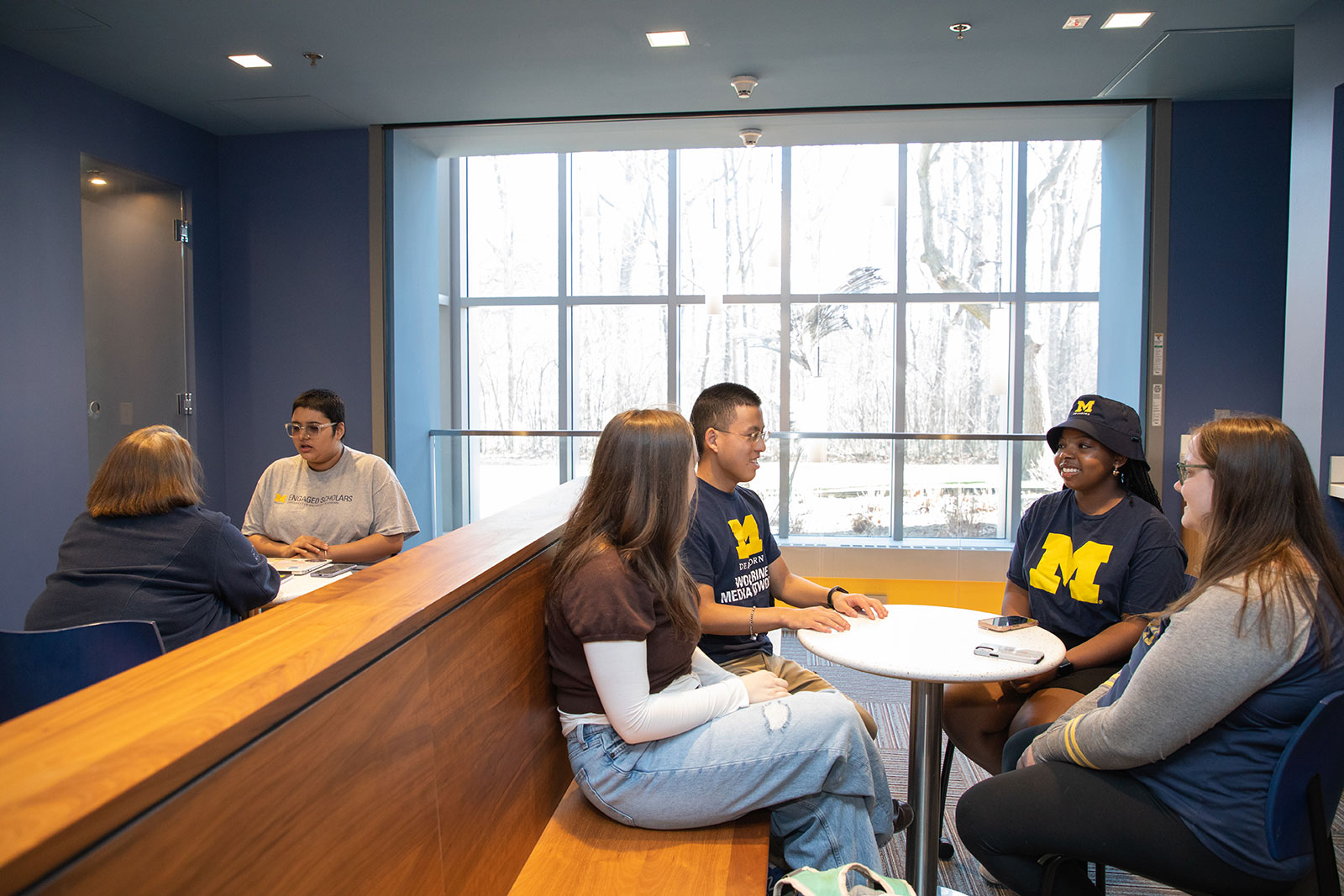 students talking in commons area