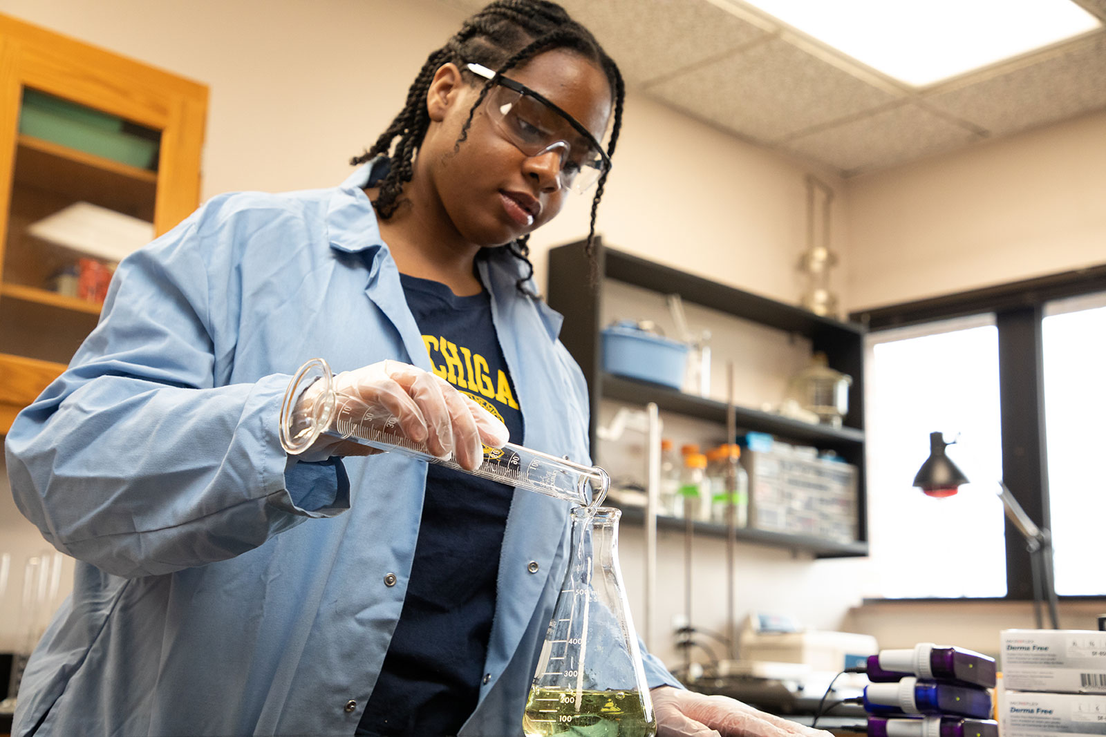 Student works in chemistry lab