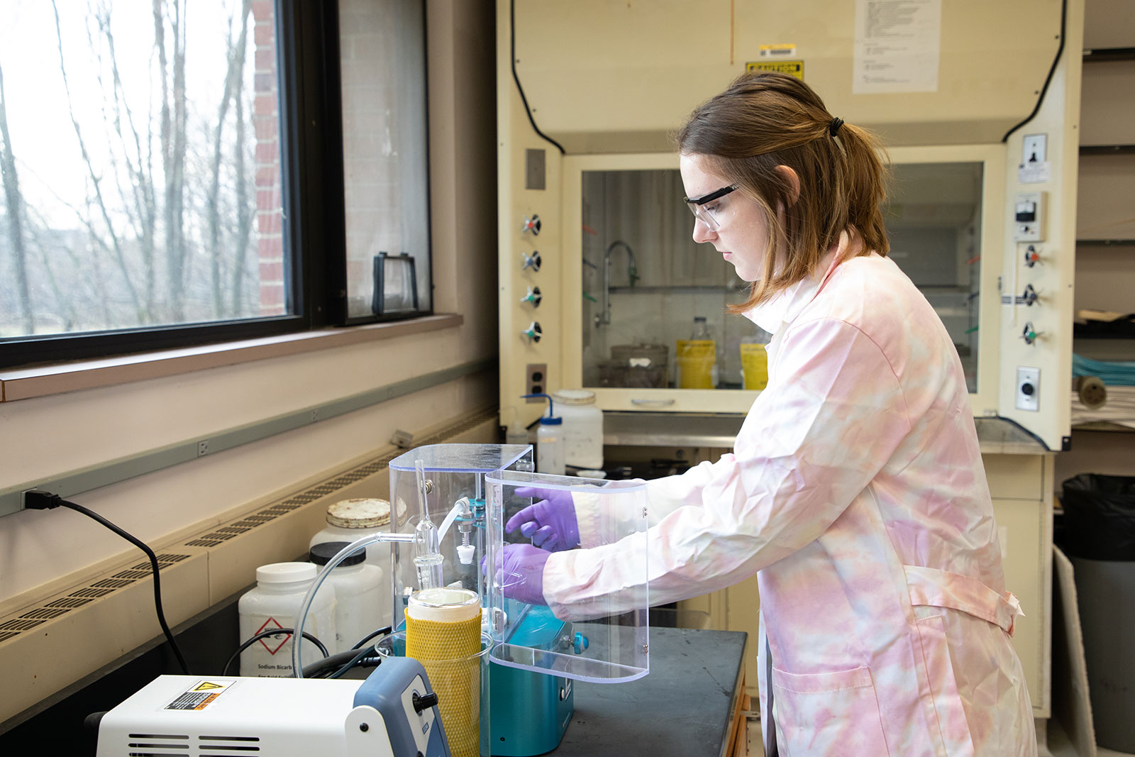 Student working in the lab