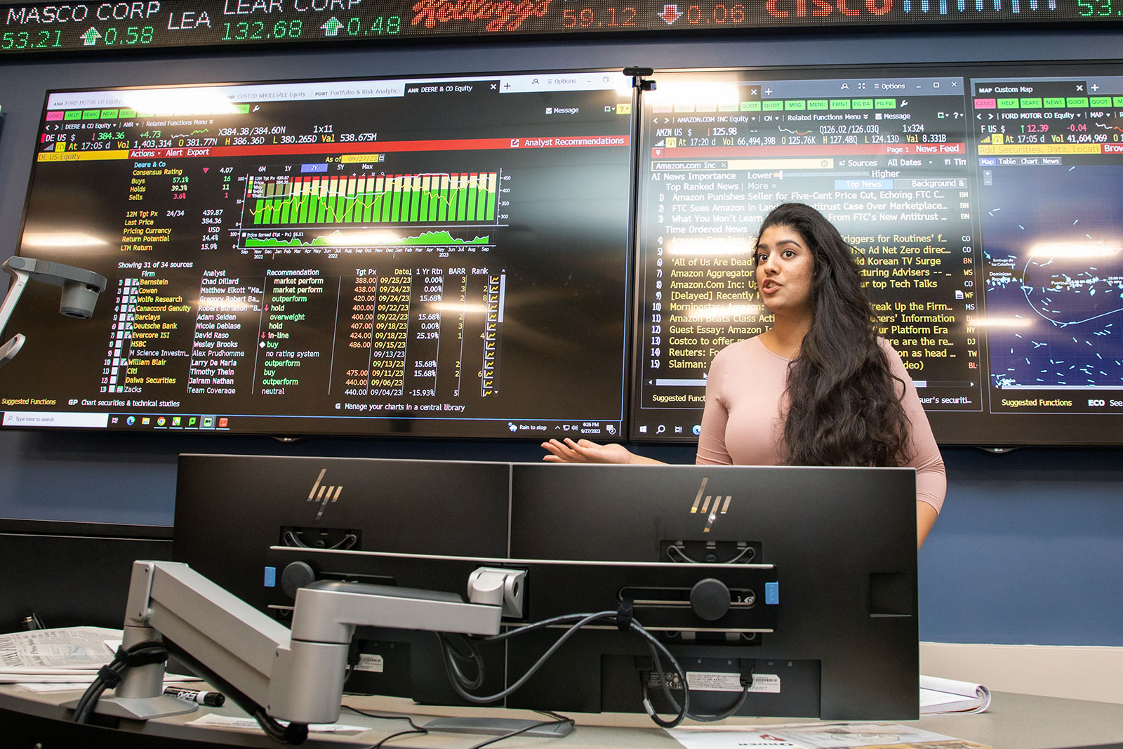 Student in the Bloomberg Finance Lab