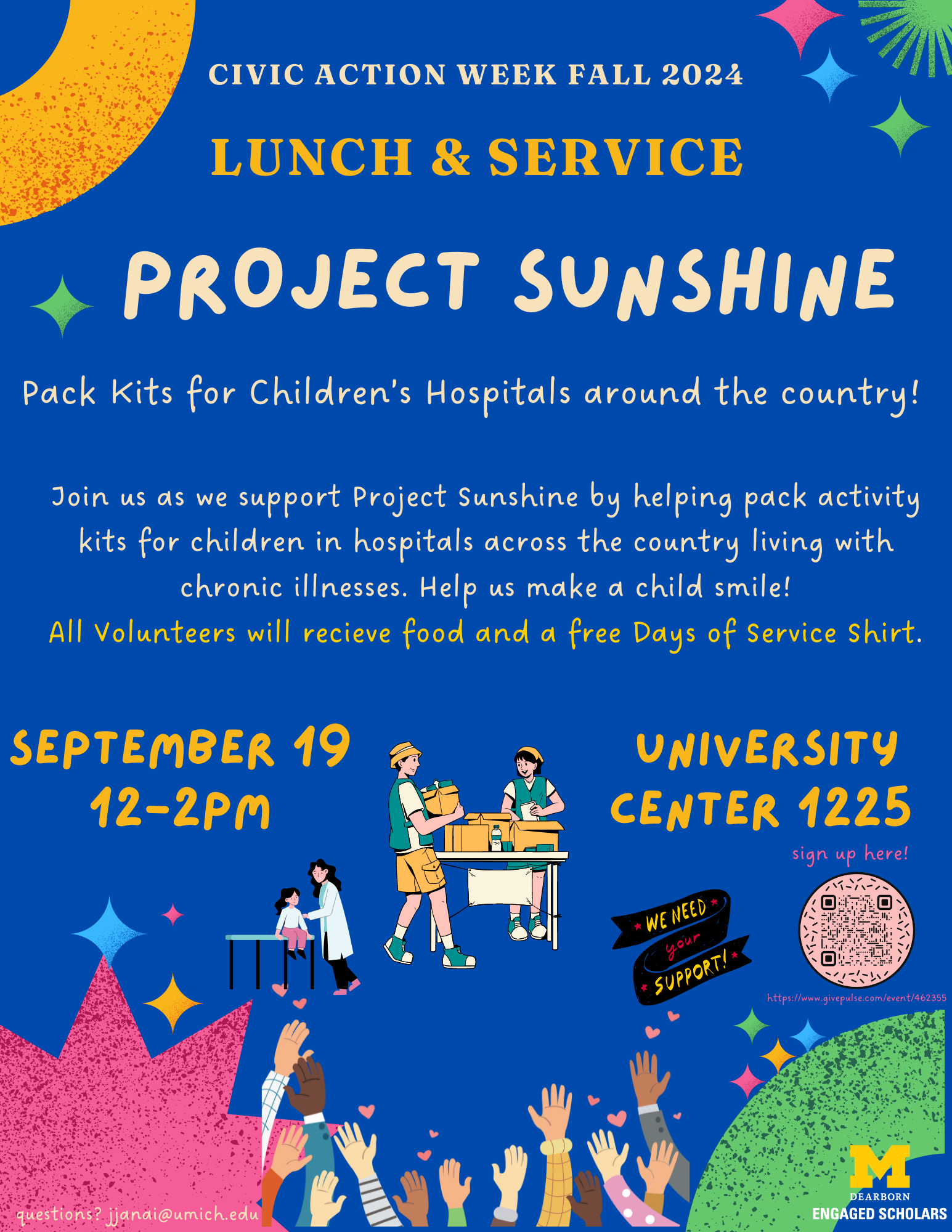 Lunch and Service Project Sunshine flyer.