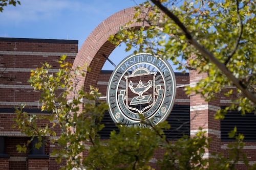 UM-Dearborn seal on University Building